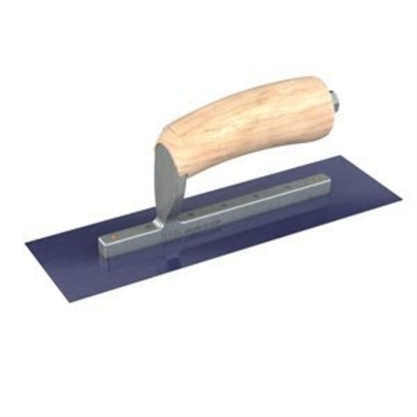 Bon Tool Ultra Flex Blue Steel Finishing Trowel - Sqaure End - 10" x 3" with Camel Back Wood Handle 66-329